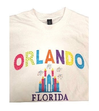 White Orlando Florida With Stone / Castle T-shirt