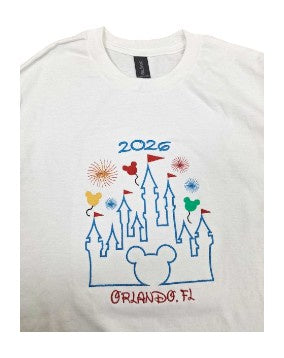 2026 Orlando Mickey Castle T-Shirt White