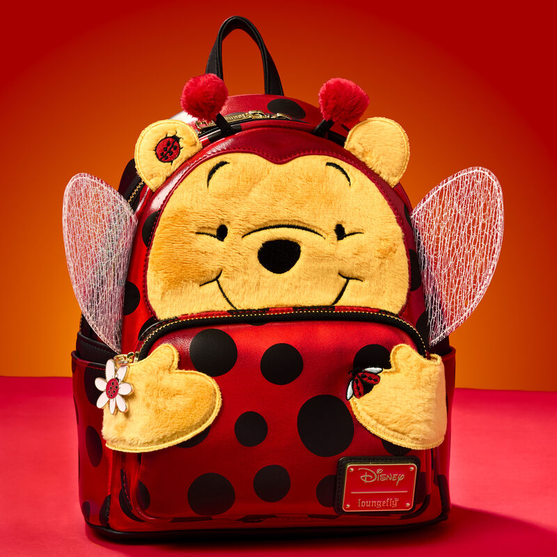 disney winnie the pooh plush face overalls mini backpack Winnie The Pooh Ladybug Cosplay Mini Backpack