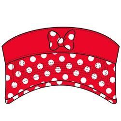 Adult Minnie Bow Polka Dots Visor, Red White