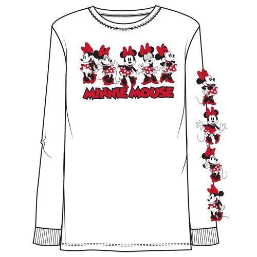 Adult Unisex Minnie Expressions L/S Top with Sleeve print