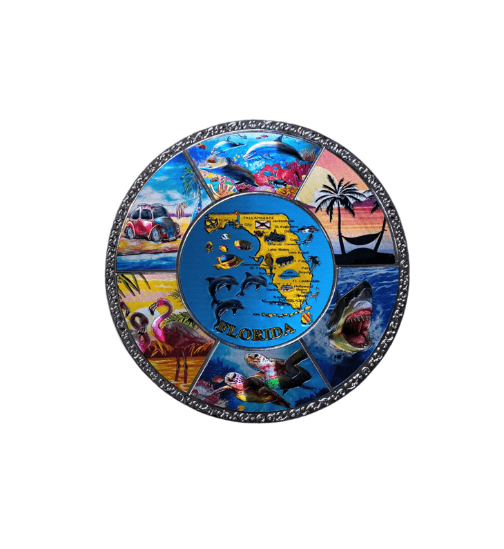 Alloy FL Map Souvenir Plate (Small)