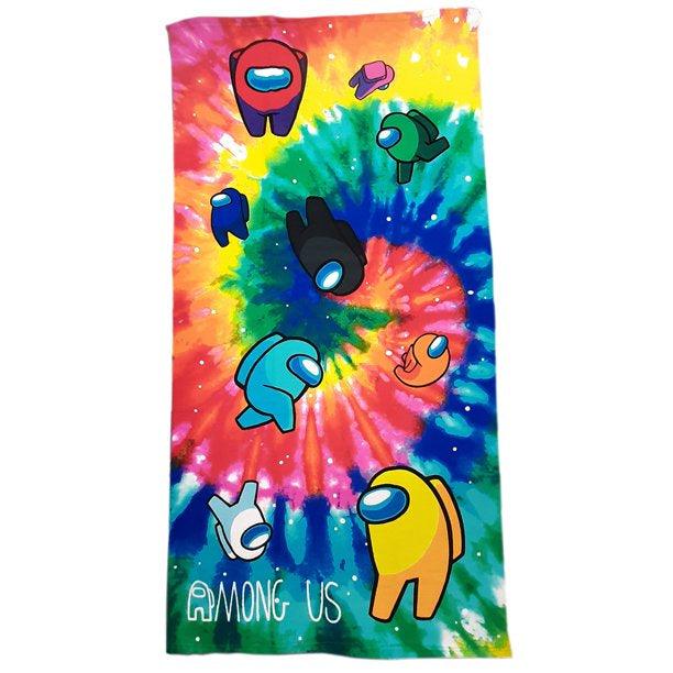 Among Us Crewmates Tie Dye Beach Towel 27"x54"