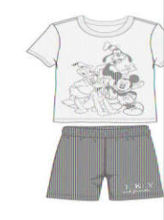 Disney Mickey & Friends Off-White Shirt & Mesh Shorts Set