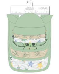 Star Wars Baby Yoda 6pc Hats & Bibs Set One Size