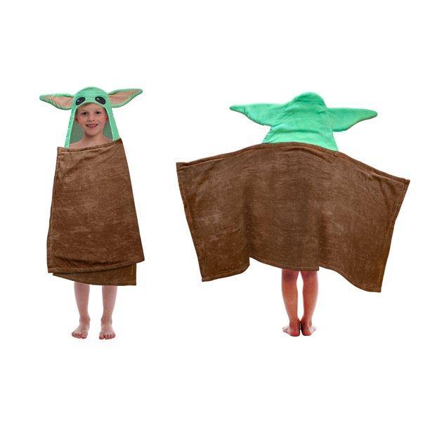 Baby Yoda Poncho Kids Hooded Beach Towel 23.6"×47.2"