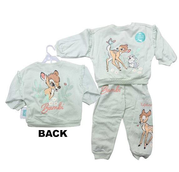 Bambi 2Pc Toddler Girls Fleece Set Light Green