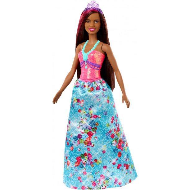 Barbie Dreamtopia Princess Doll, 12-Inch, Brunette With Pink Hair Streak