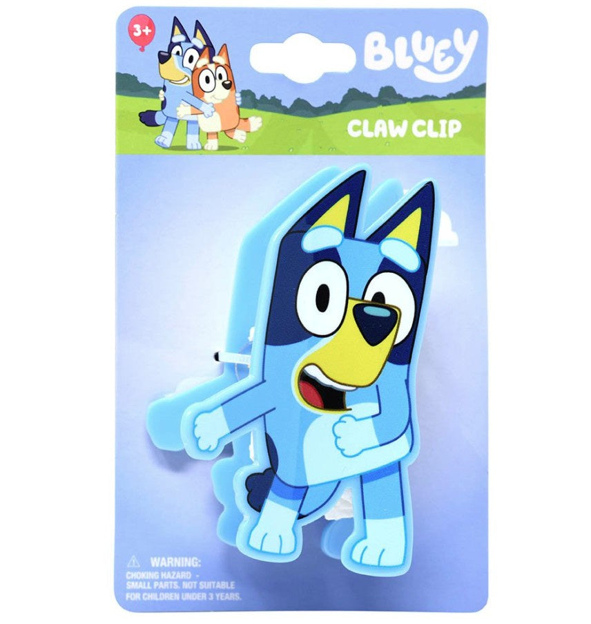 Bluey Character Shaped Hair Claw Clip on Card