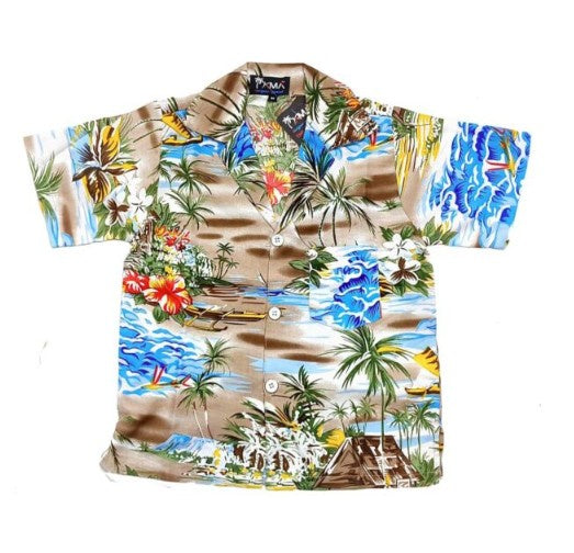 Boat Palm Boy's Hawaiian Shirt Assrt