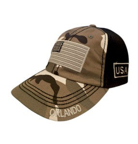 Camo USA Flag Baseball Hat, Orlando Fl