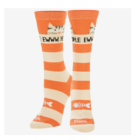 Eww People Cats- Womens Crew Folded Socks