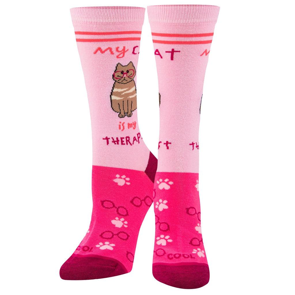 Cat Therapist - Cool Socks Womens Crew Folded