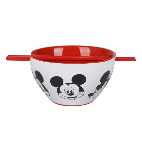Mickey Mouse Ceramic Ramen Bowl 20oz w/Chopsticks