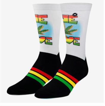 Crazy Sock- Mens Crew- One Love