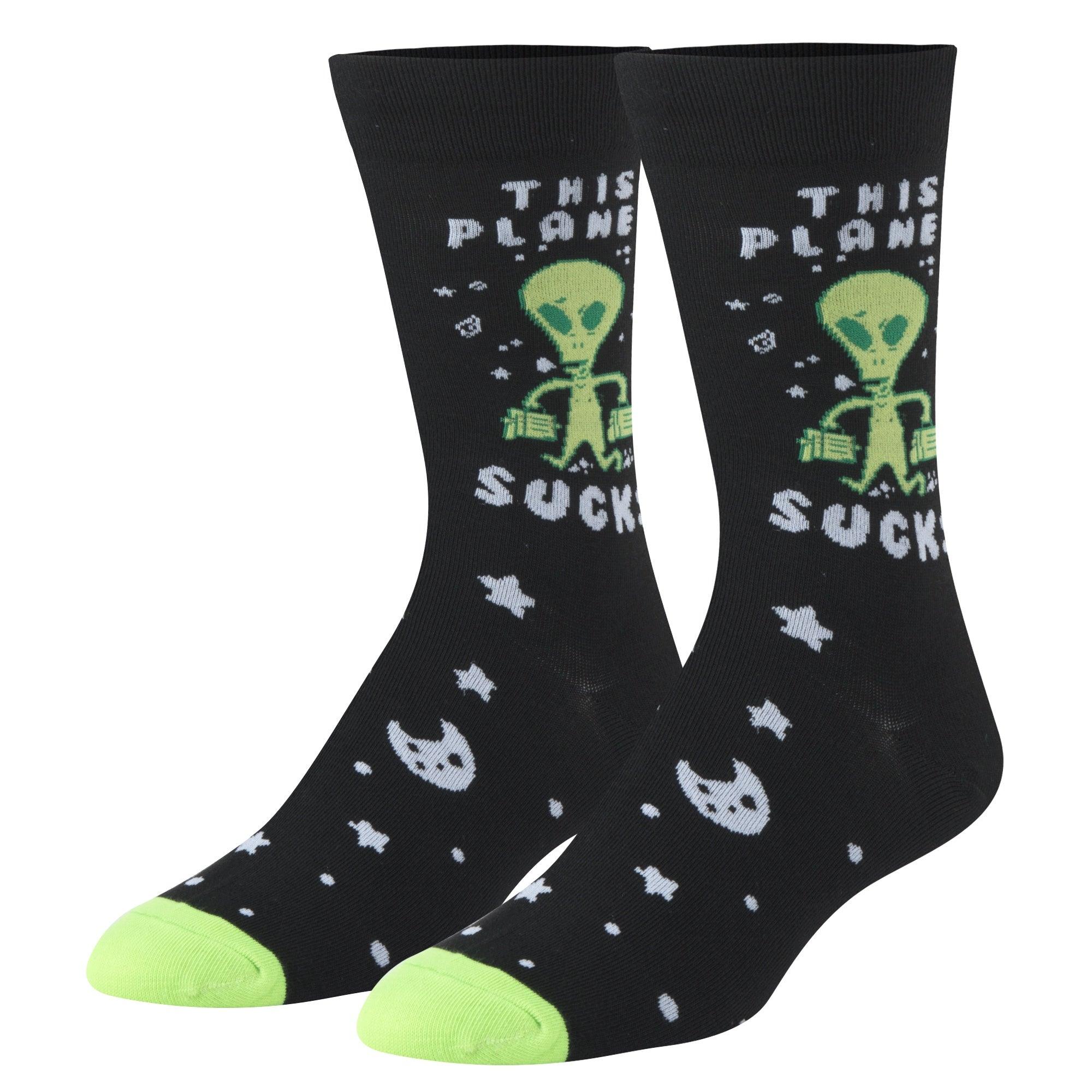 Crazy Socks- Mens Crew- This Planet Sucks