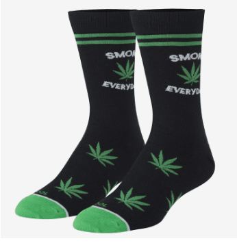 CRazy Socks- Smoke Everyday- Mens Crew Folded