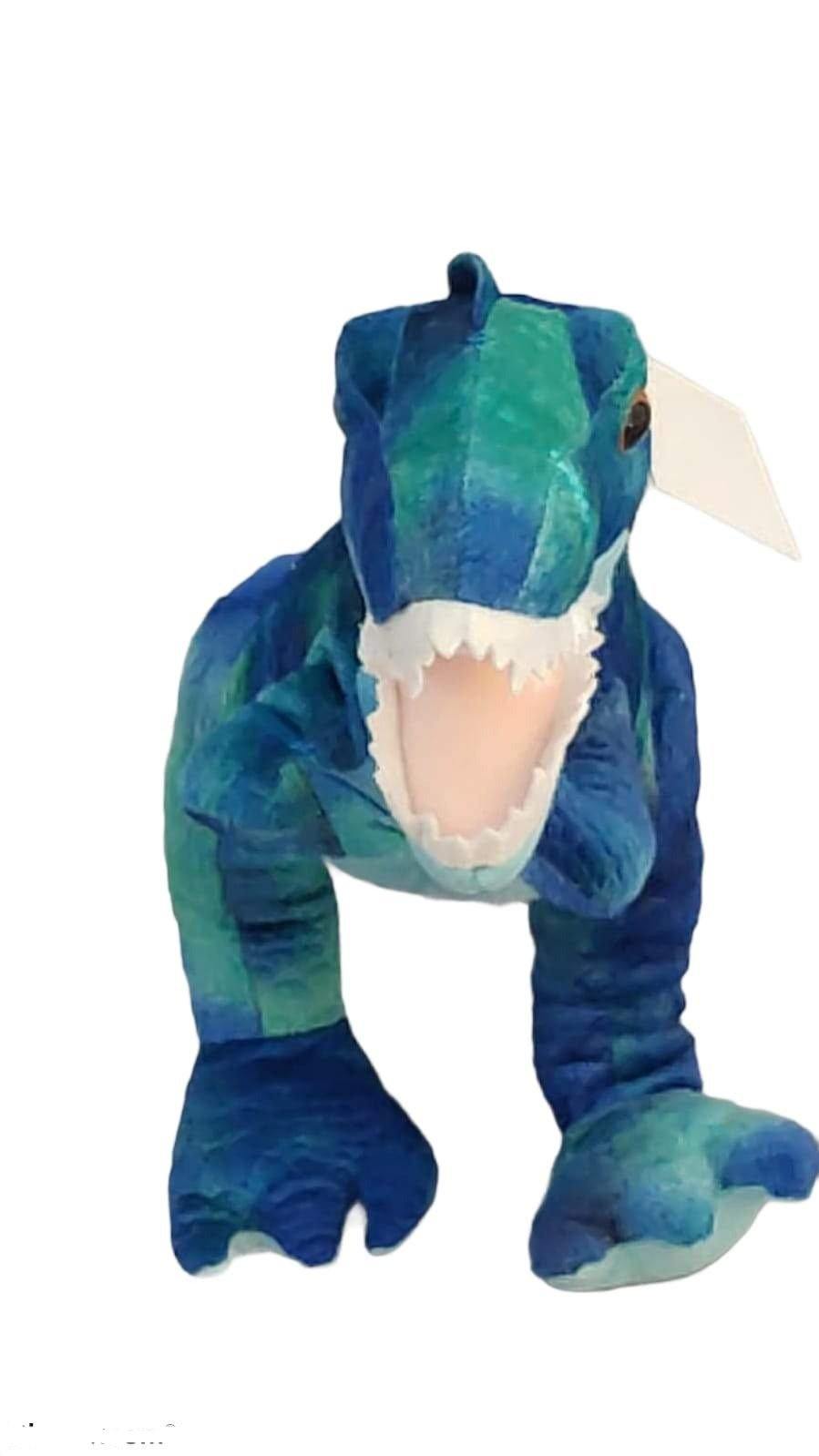 Dinosaur Plush Toy On An Extendable Red Leash