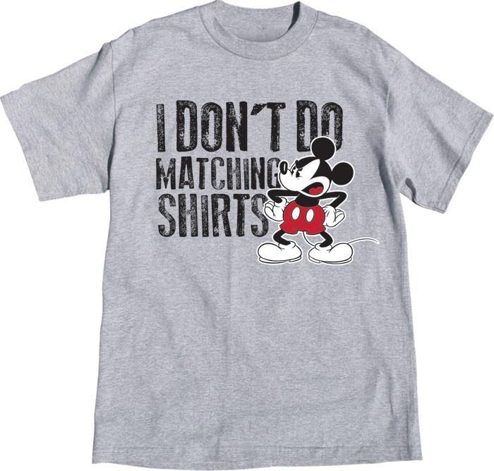 Disney Adult Mickey Mouse " I Don't Do Matching Shirts" Tee