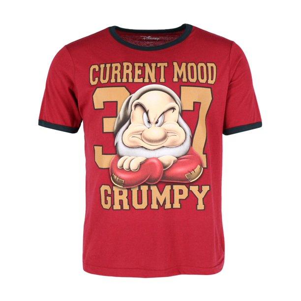 Disney Adult Ringer Tee Back Off Grumpy Mood, 37 Red