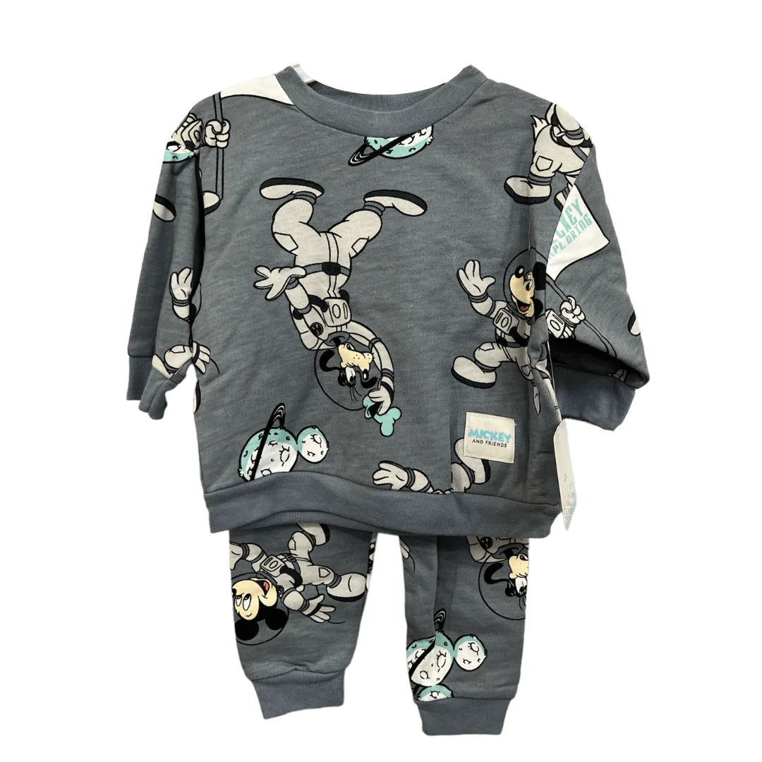 Disney Baby 2Pc Pant Set Mickey and Pluto Astronauts