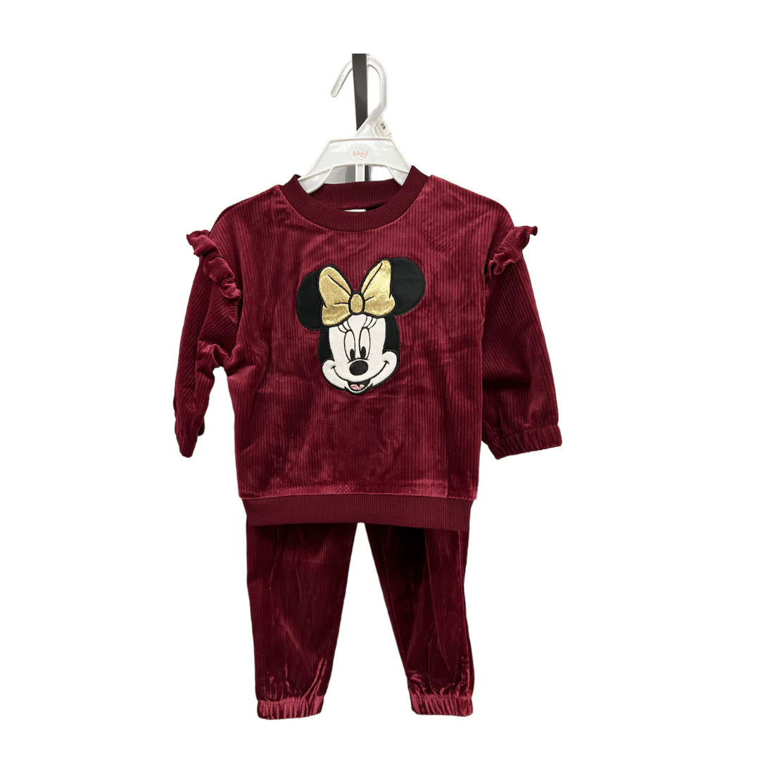 Disney Baby 2Pc Pant Set Minnie Dark Red