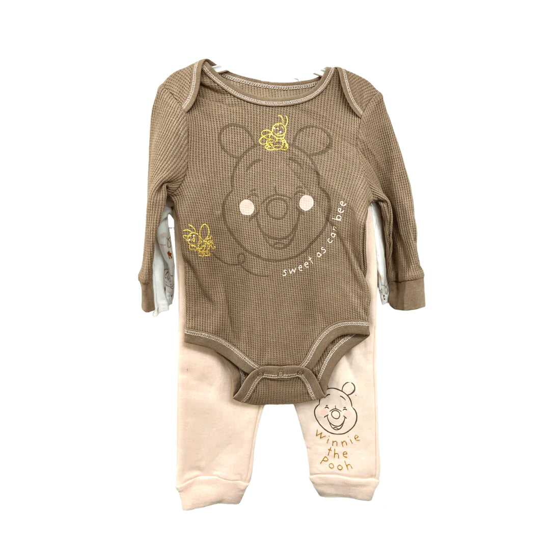Disney Baby 3pc Pant Set Brown and Pink Winnie-the-Pooh