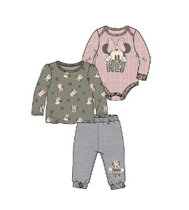 Disney Baby Girl Minnie Mouse "Hey" 3 Piece Jogger Set