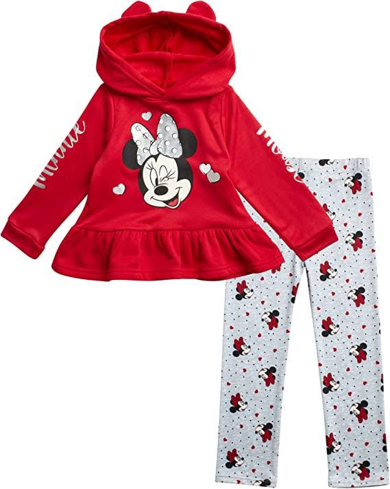 Disney Baby Girls Minnie Mouse 2 Piece Fleece Hoodie and Legging Set (Newborn/Infant)