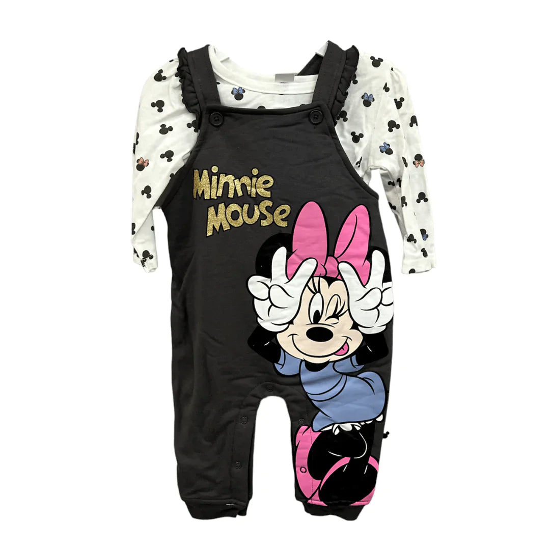 Disney Baby Overall Set Grey Minnie Mouse
