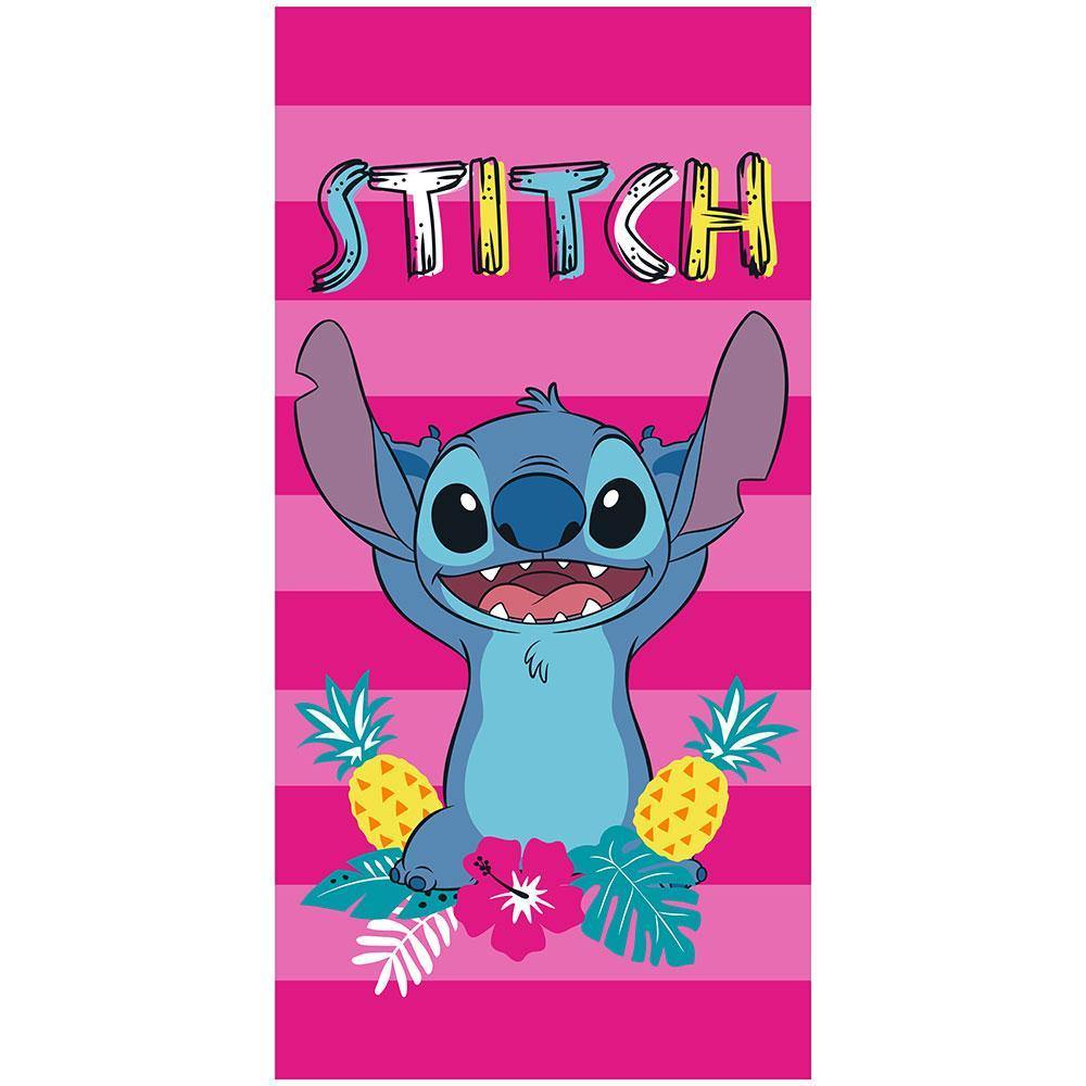 Disney Beach Towels - Striped Stitch Pink Beach Towel