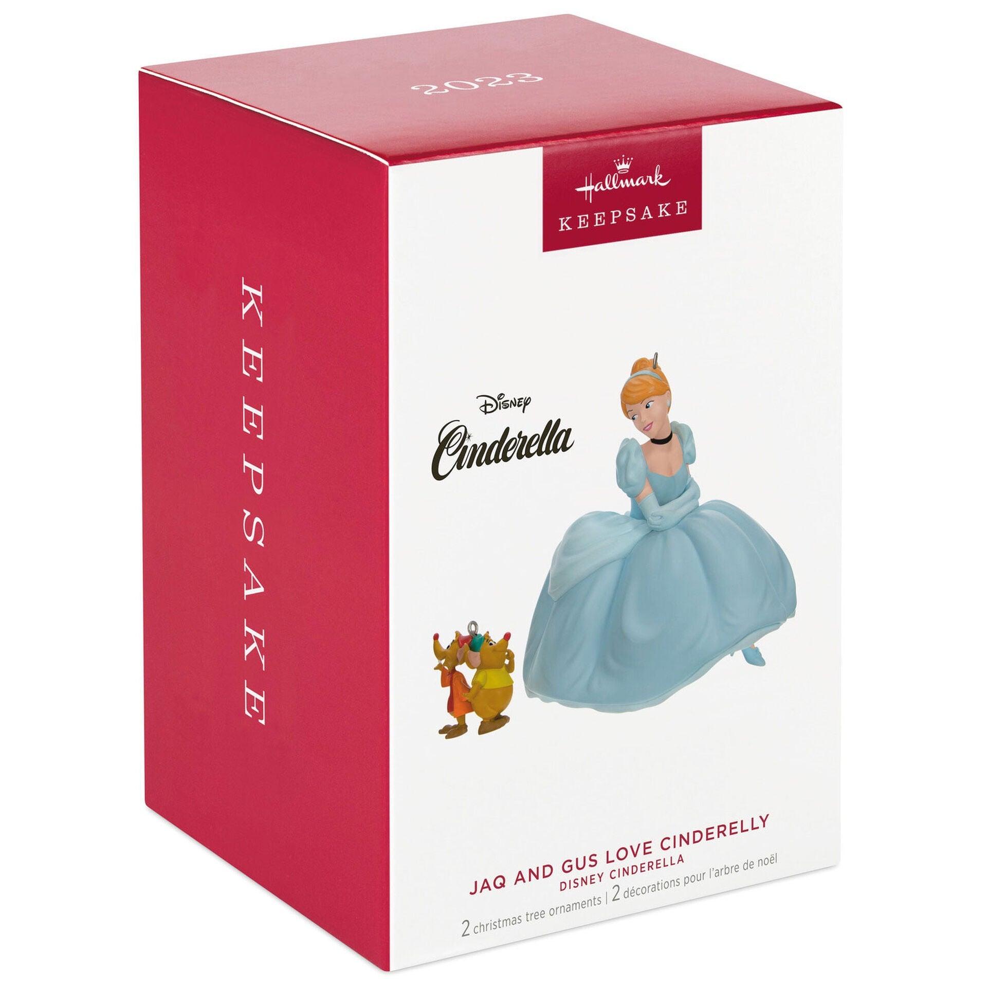Disney Cinderella Jaq and Gus Love Cinderelly Christmas Ornaments, Set of 2