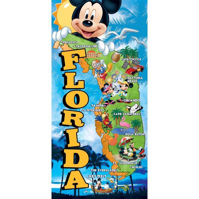 Disney Florida Map Beach Towel