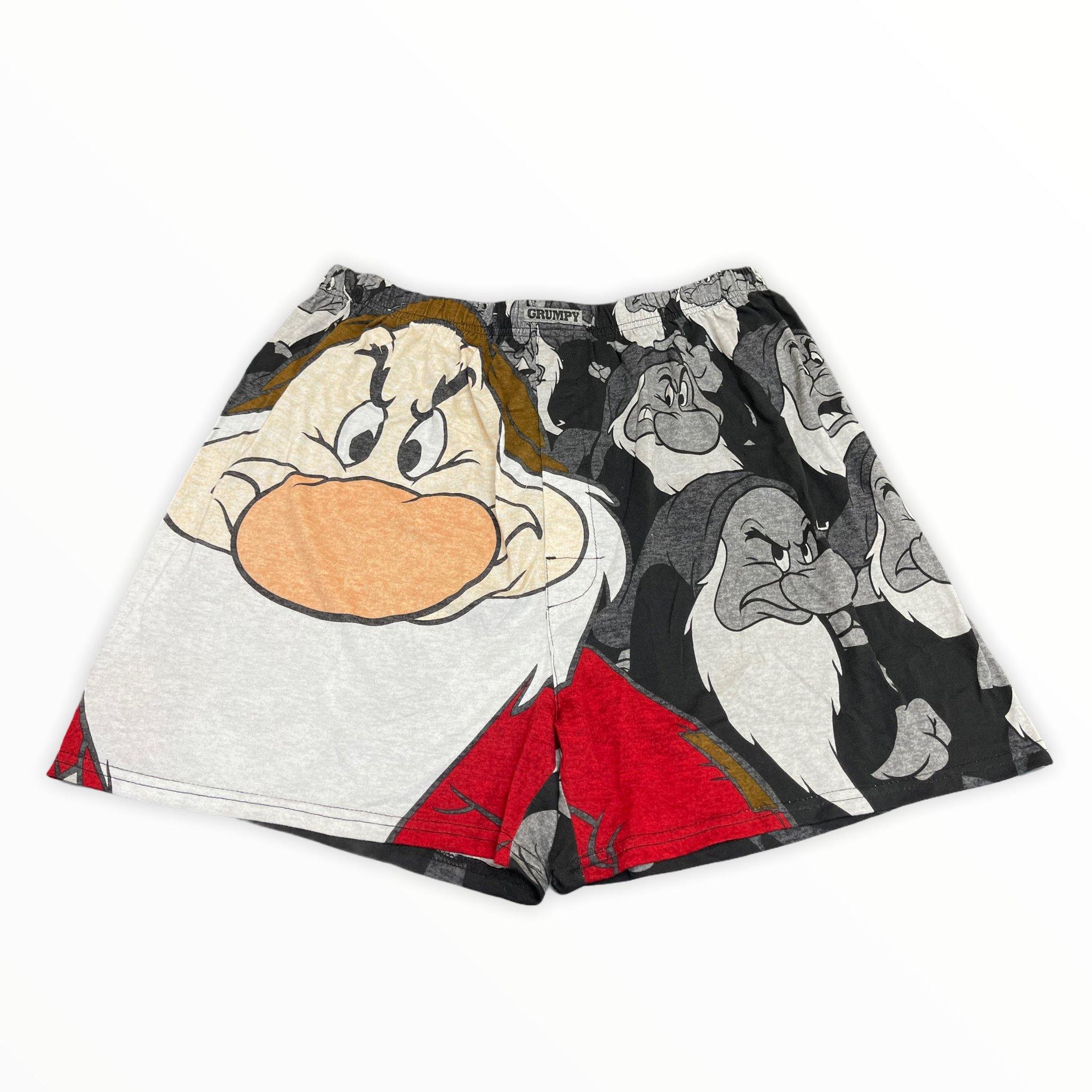 Disney Grumpy All Over Grumpy Print Gray Mens Boxer Brief Shorts