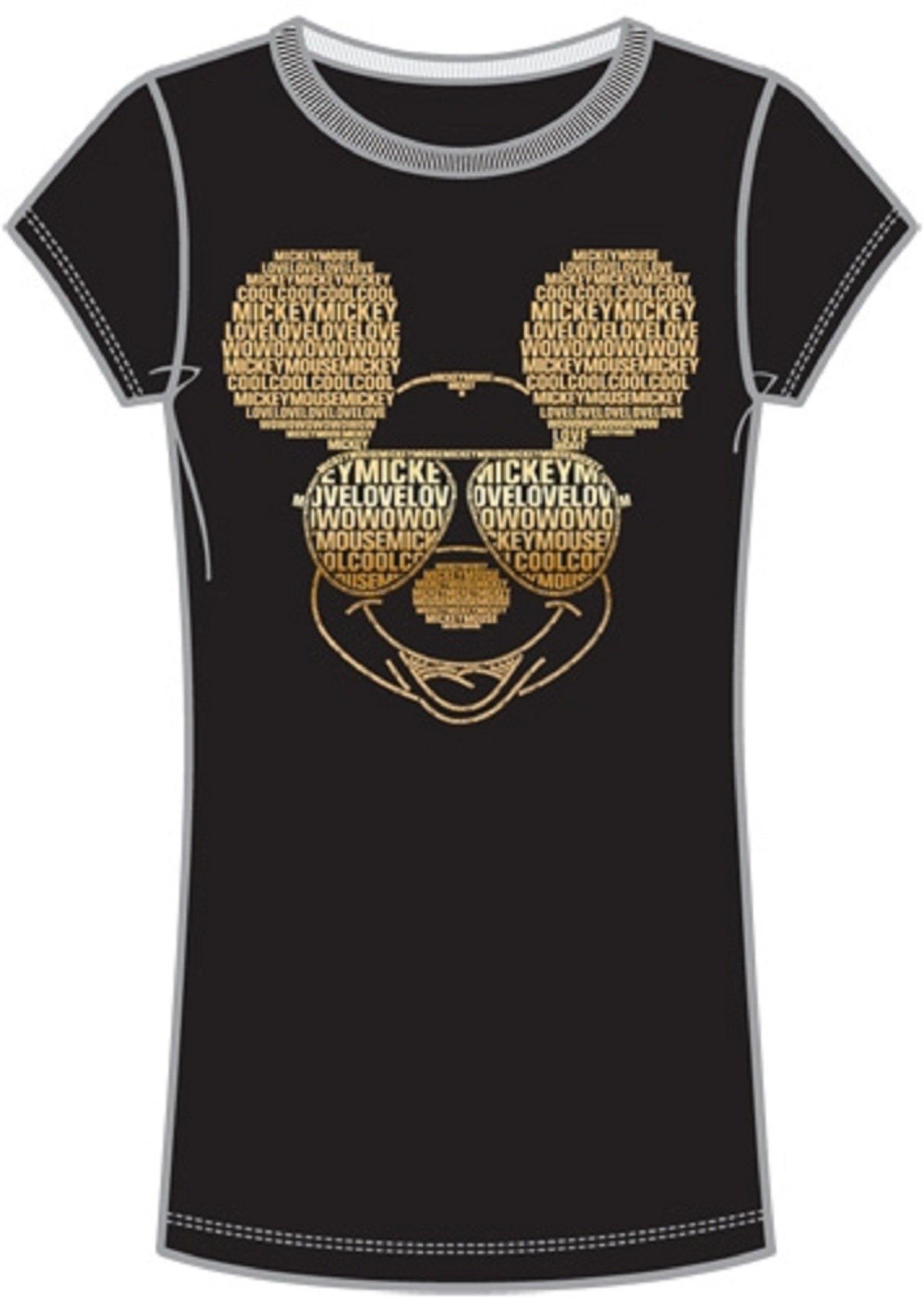 Disney Juniors Fashion Tee Mickey Text with Glasses