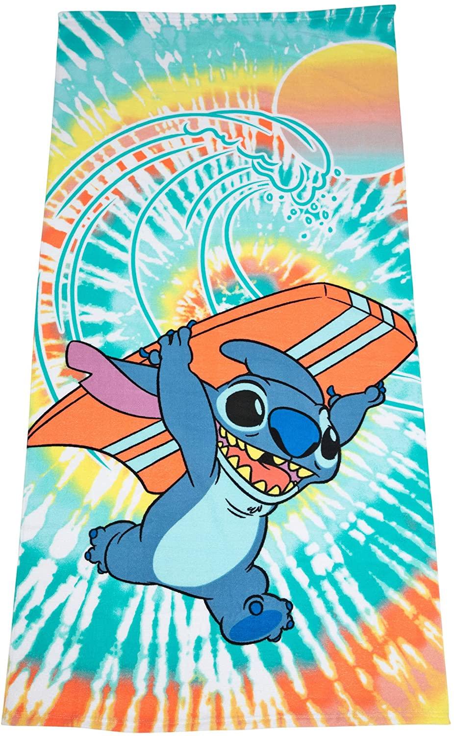 Disney Lilo and Stitch Catching Waves 27x54 Beach Towel