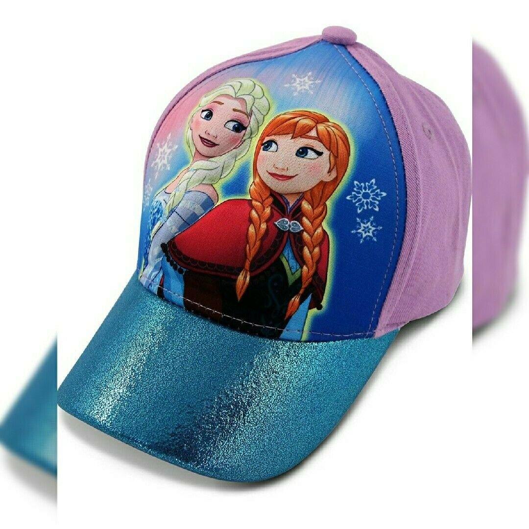 Disney Little Girls Frozen Anna and Elsa 3D Pop Baseball Cap, Age 4-7 Blue/Purple