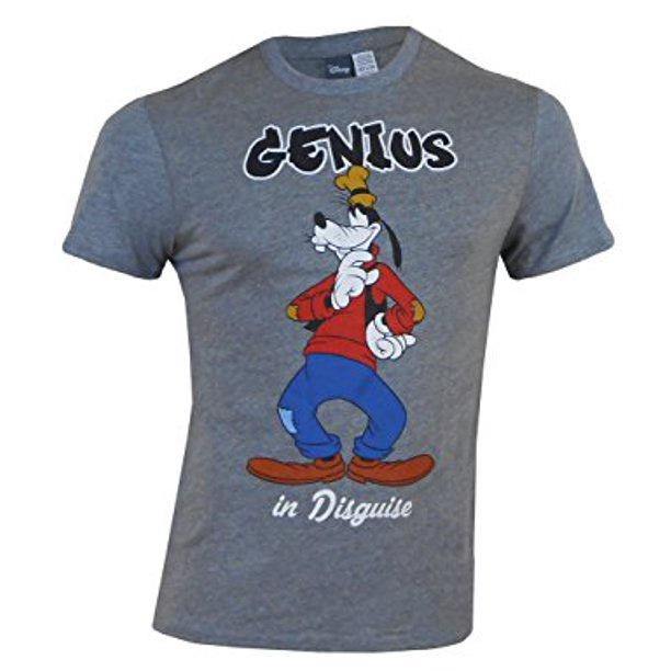 Disney Men's Classic Goofy Genius T-Shirts Charcoal