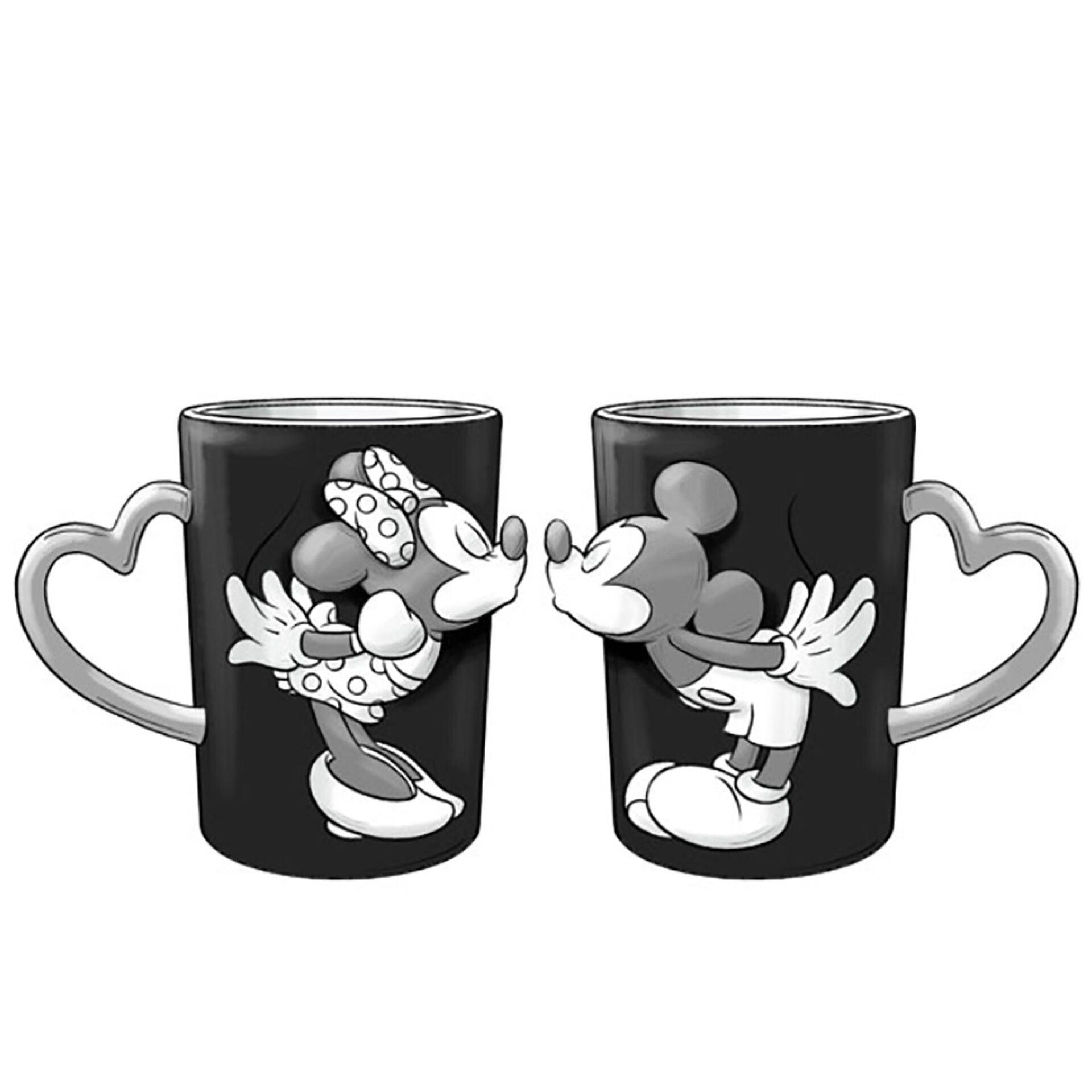 Disney Mickey and Minnie Kissyface Mugs, Set of 2