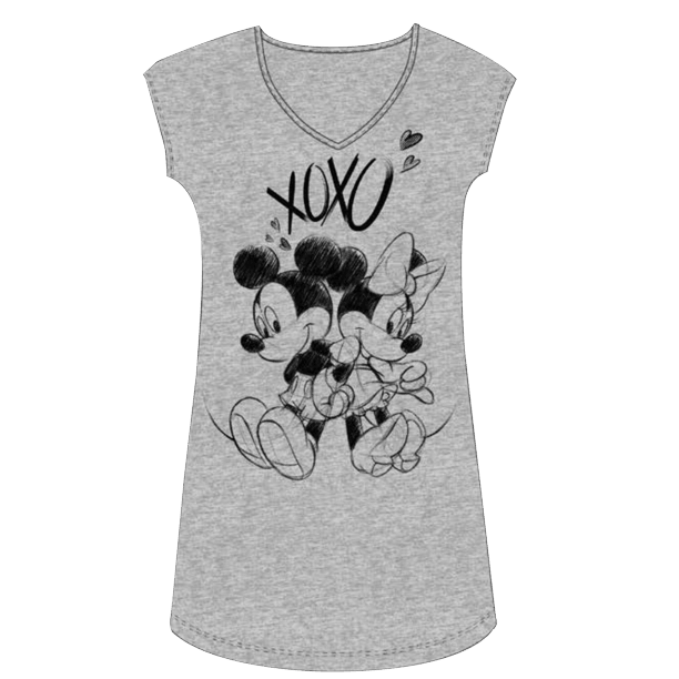 Disney Mickey and Minnie XOXO Grey Dorm Shirt