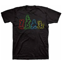 Disney Mickey Fab 4 Silhouettes Black T-shirt