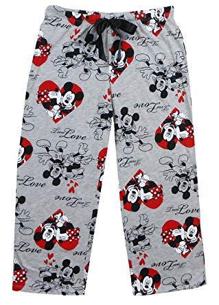 Disney Mickey Minnie Heart Capri Lounge Pants