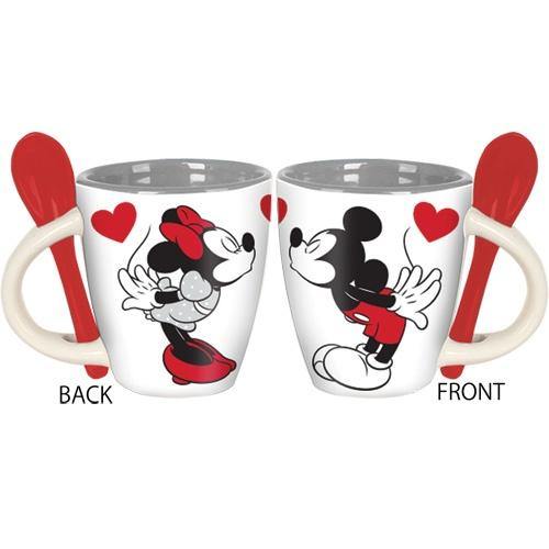 Disney Mickey Minnie Kiss Espresso Spoon Mug