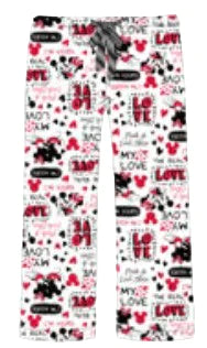 Disney Mickey Minnie Love Capri Lounge Pants