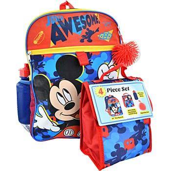 Disney Mickey Mouse 4 Piece Backpack Set
