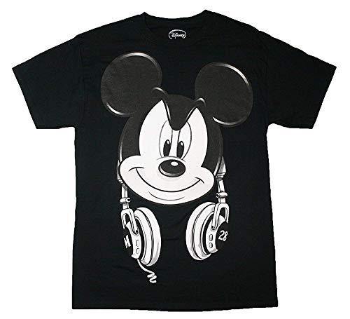 Disney Mickey Mouse Headphones Adult Tee , Black