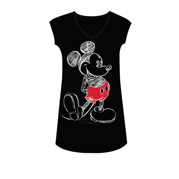 Disney Mickey Mouse Sketch Black Dorm Shirt