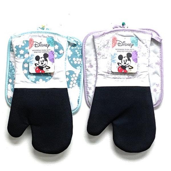 Disney Oven Mitt Pot Holder & Dish Towel 3 PC Kitchen Set (MICKEY Minnie Red)