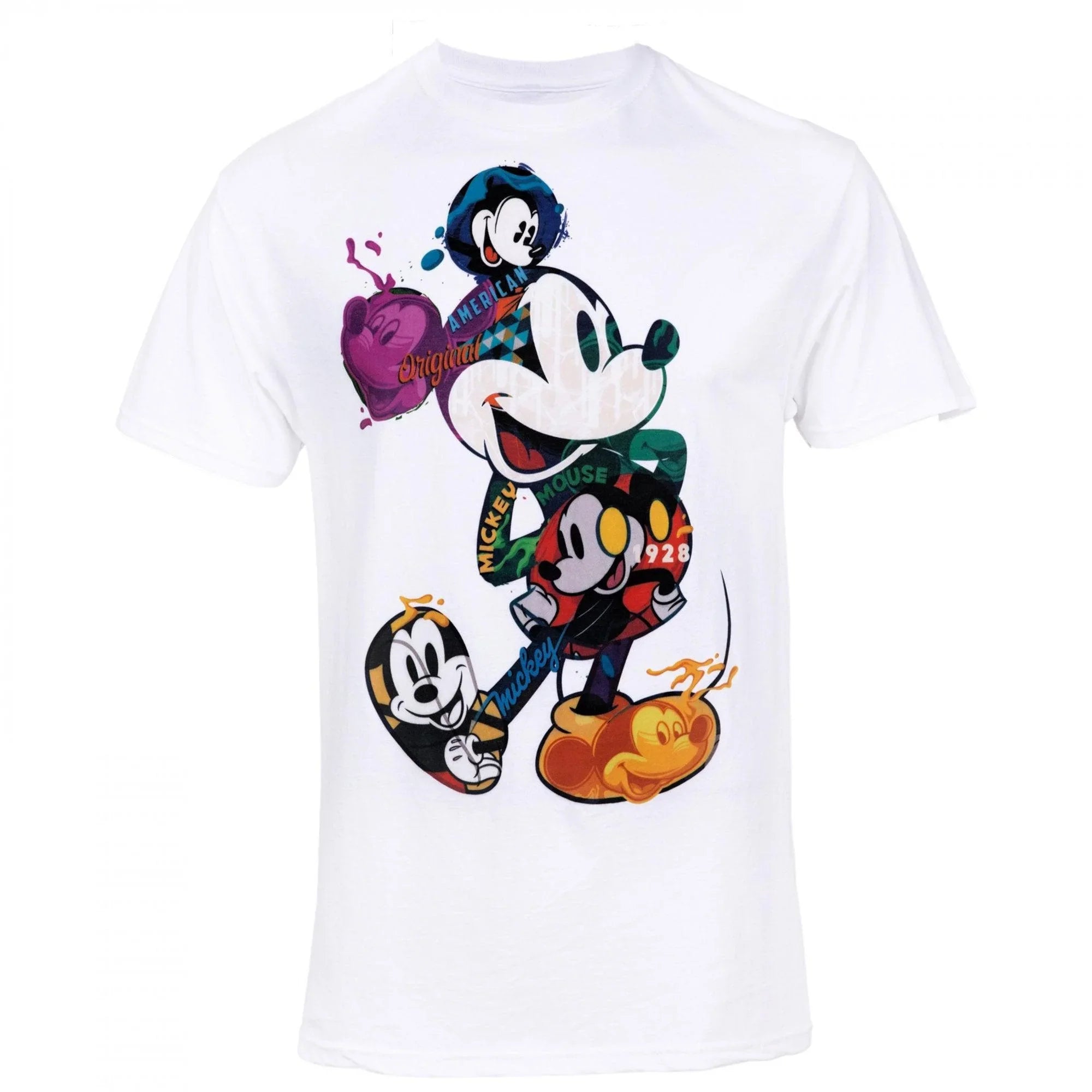 Disney Mickey Mouse Tie Dye Portrait Adult Tee White Disney Mickey Mouse Tie Dye Portrait Adult Tee White
