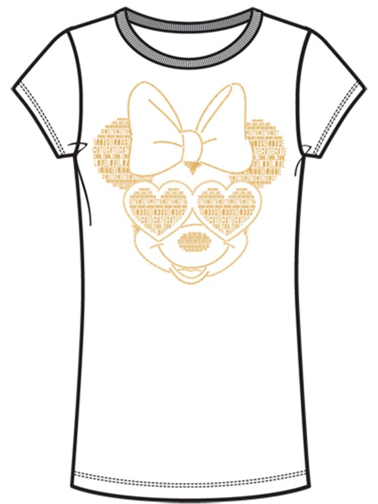 Disney Minnie Junior Fitted T-shirt White with Gold Foil